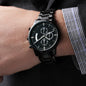 Customizable Engraved Black Chronograph Watch - A Timeless Gift for Him