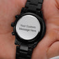 Customizable Engraved Black Chronograph Watch - A Timeless Gift for Him