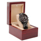 Customizable Engraved Black Chronograph Watch - A Timeless Gift for Him
