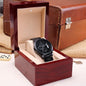 For Husband & Boyfriend ⌚ Personalized Engraved Black Chronograph Watch