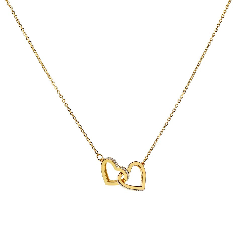 Interlocking Hearts Necklace, White Or Gold, A Romantic Gift For Your Girlfriend