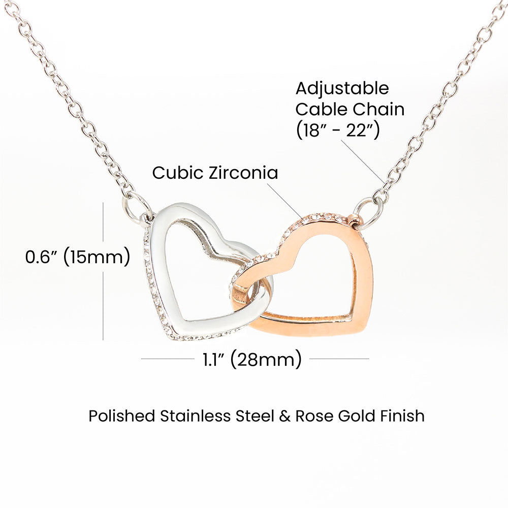 Interlocking Hearts Necklace, White Or Gold, A Romantic Gift For Your Girlfriend