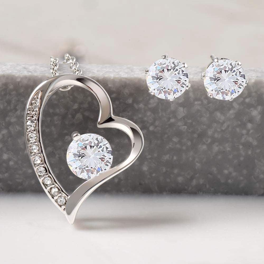 Wife Forever Love Necklace Ear Ring Set - Timeless Love Set