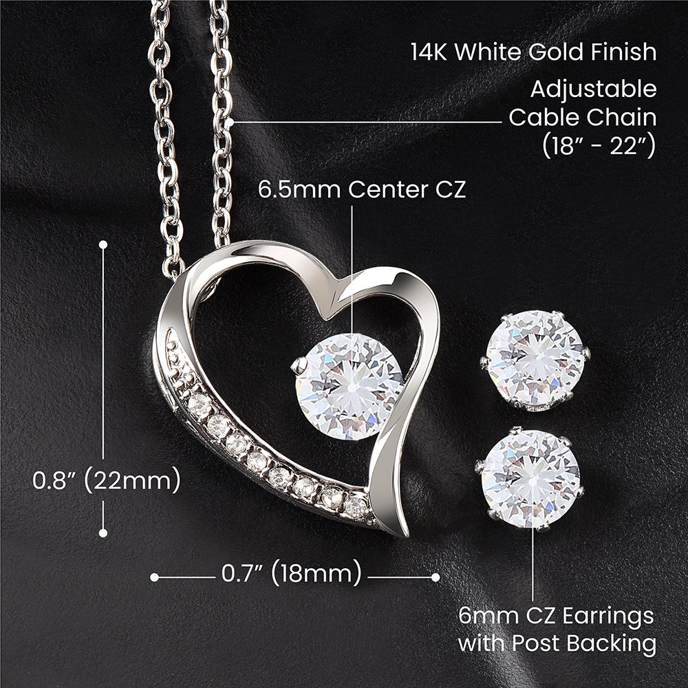 Wife Forever Love Necklace Ear Ring Set - Timeless Love Set