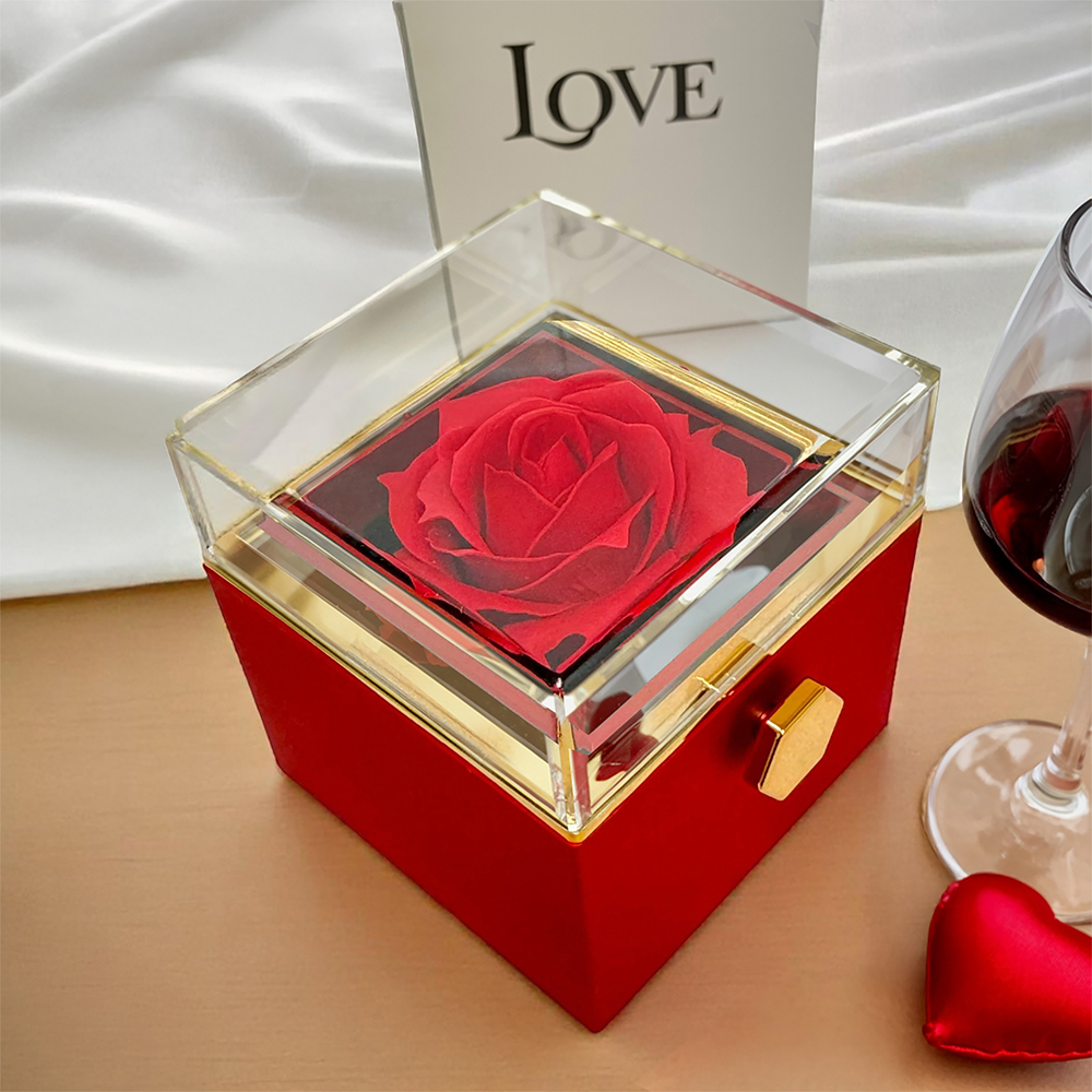 Luxury Love Knot With Roating Rose Gift Box From Mom And Dad