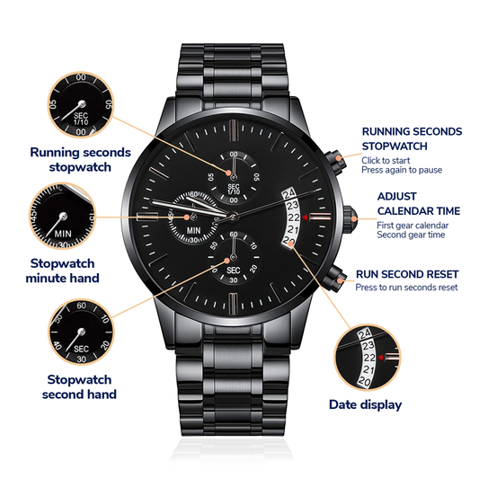 Customizable Engraved Luxury Quartz Chronograph Watch