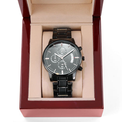 To My Love ⌚ Personalized Engraved Black Chronograph Watch
