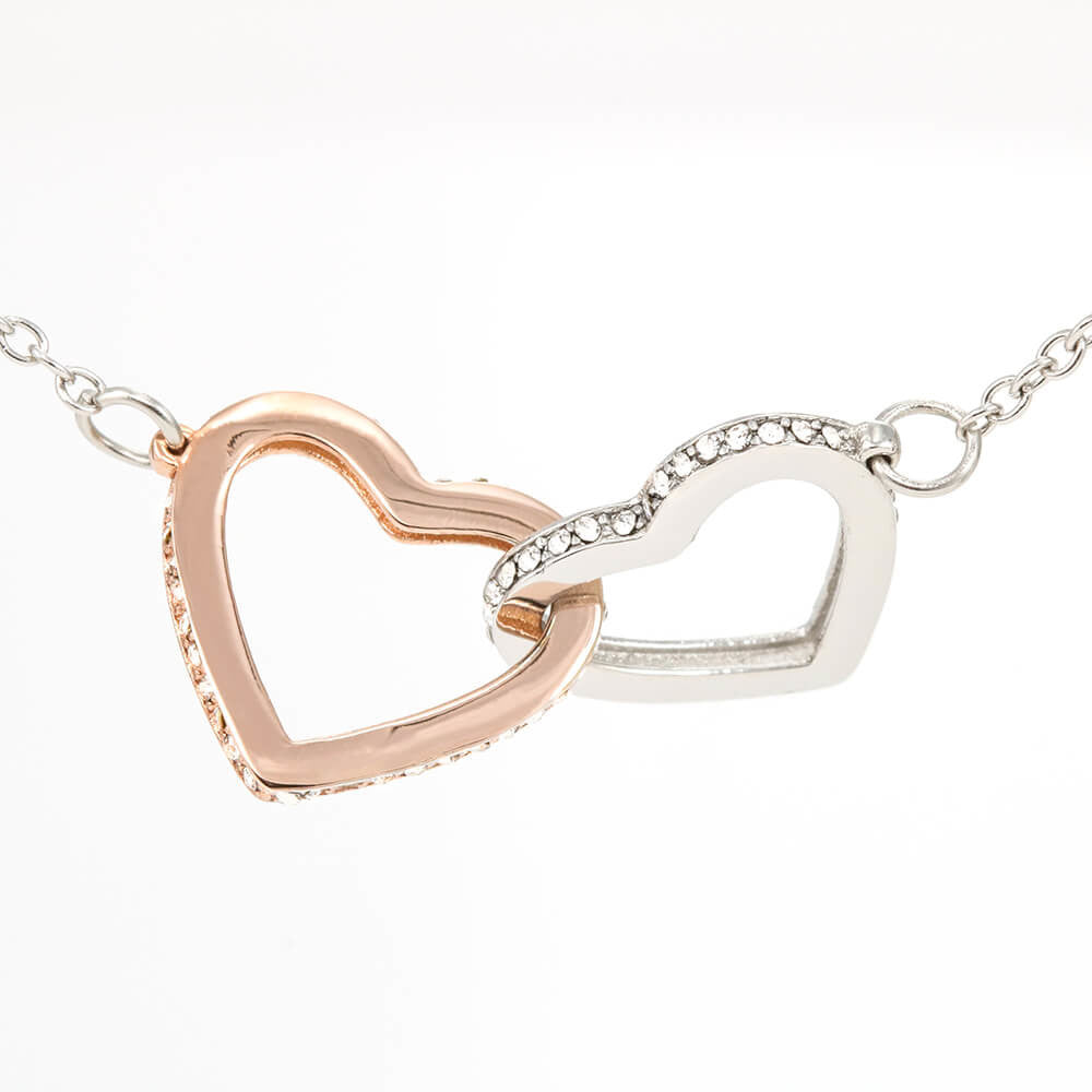 Interlocking Hearts Necklace, White Or Gold, A Romantic Gift For Your Girlfriend