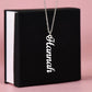Engraved Vertical Name Necklace – From Mom or Dad to Daughter