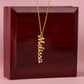 Engraved Vertical Name Necklace – From Mom or Dad to Daughter