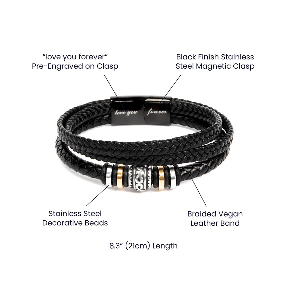 For My Husband 'Love You Forever' Engraved Bracelet - A Timeless Symbol of Love and Appreciation
