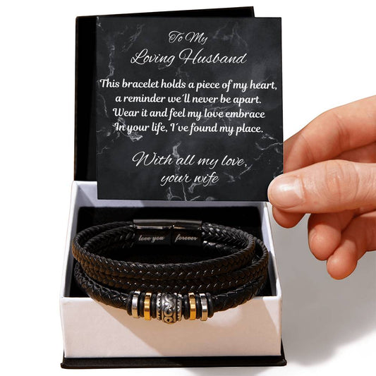 Men's 'Love You Forever' Engraved Bracelet - A Timeless Symbol of Love and Appreciation