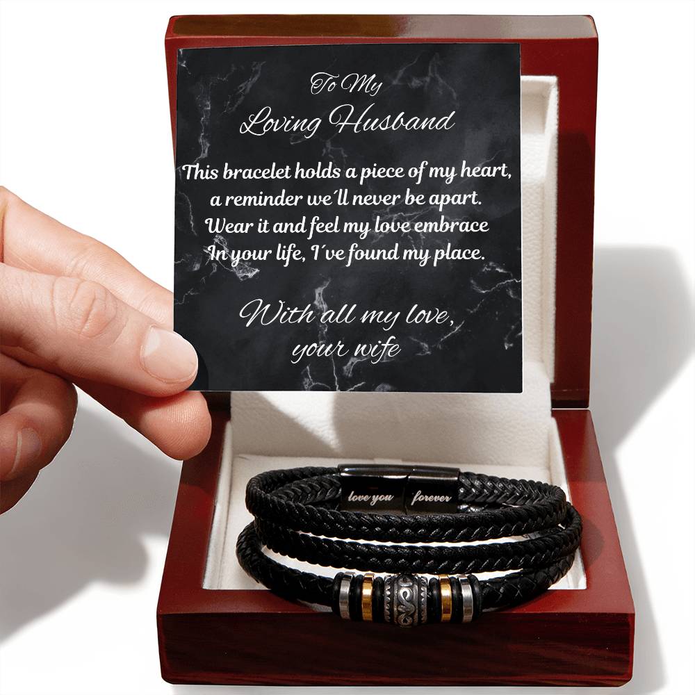 For My Husband 'Love You Forever' Engraved Bracelet - A Timeless Symbol of Love and Appreciation