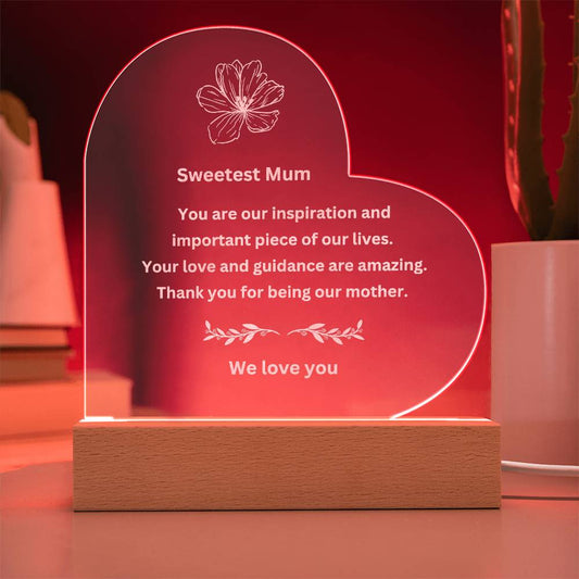 Nice Gift For Your Mum-Personalized Engraved Plaque with LED