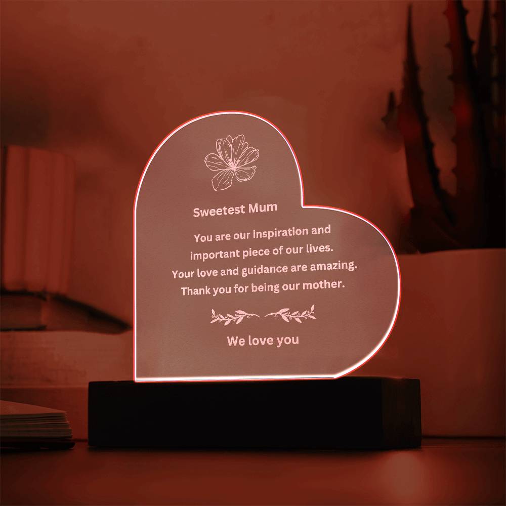 Nice Gift For Your Mum-Personalized Engraved Plaque with LED