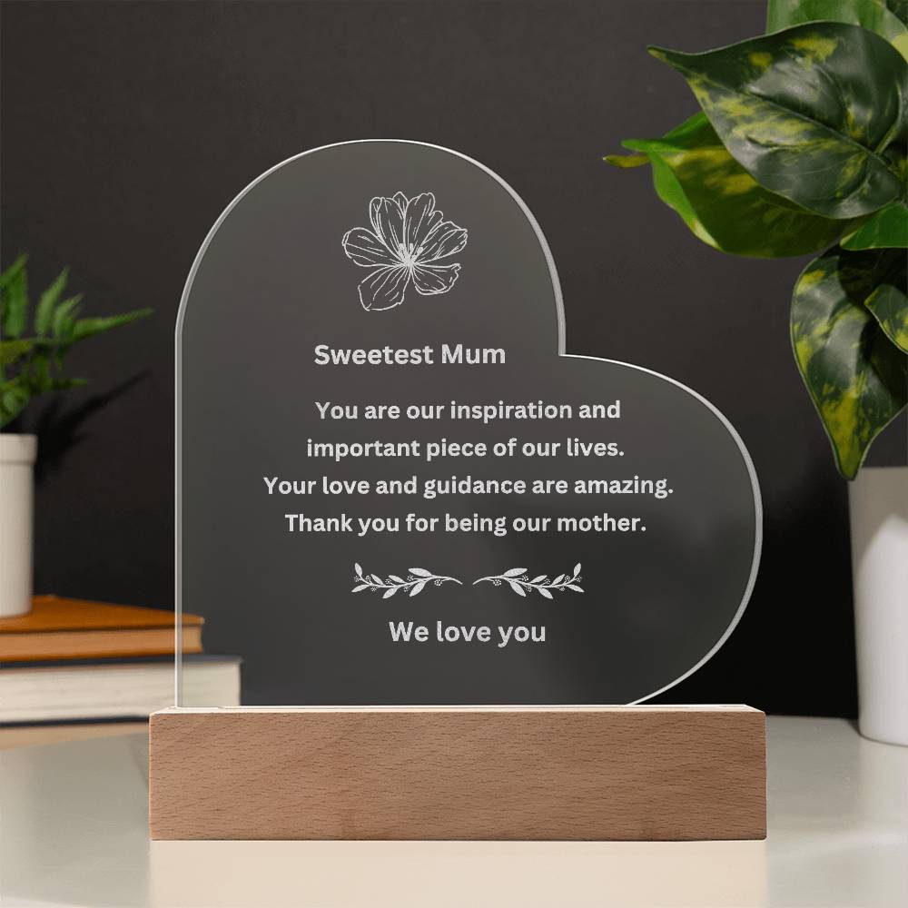 Nice Gift For Your Mum-Personalized Engraved Plaque with LED