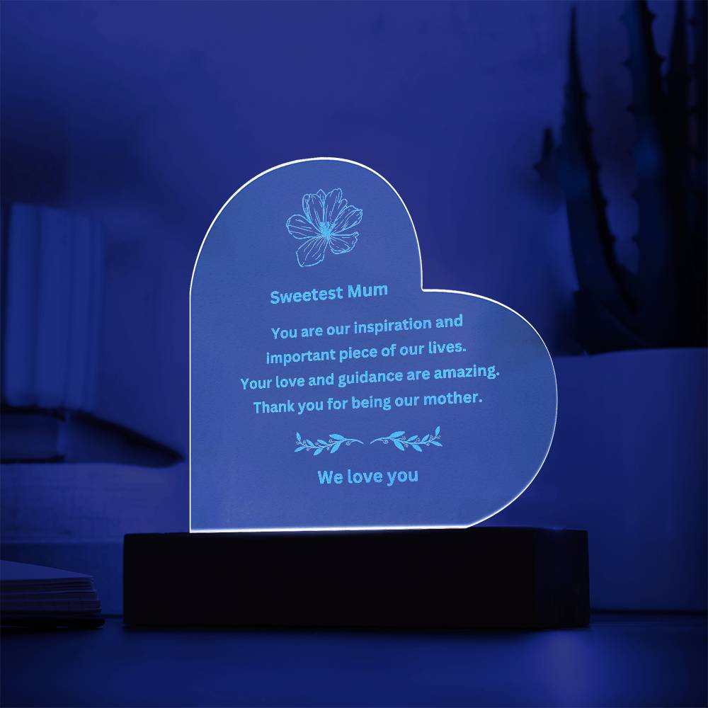 Nice Gift For Your Mum-Personalized Engraved Plaque with LED