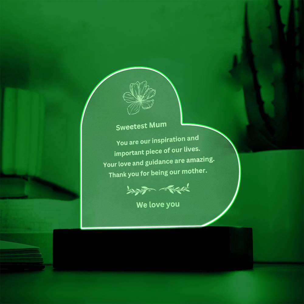 Nice Gift For Your Mum-Personalized Engraved Plaque with LED