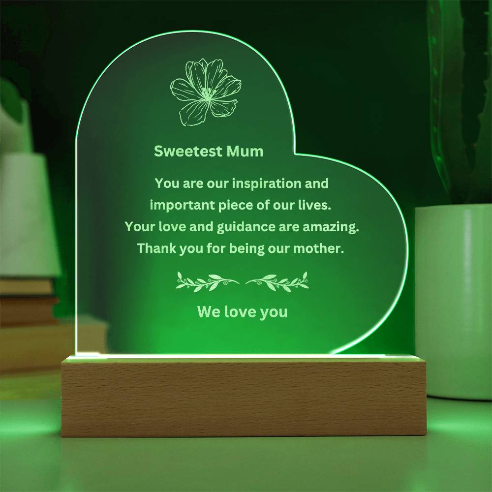 Nice Gift For Your Mum-Personalized Engraved Plaque with LED