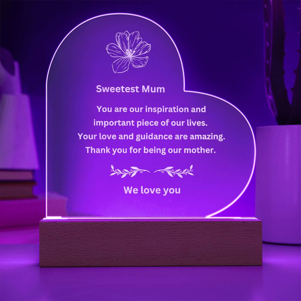 Nice Gift For Your Mum-Personalized Engraved Plaque with LED