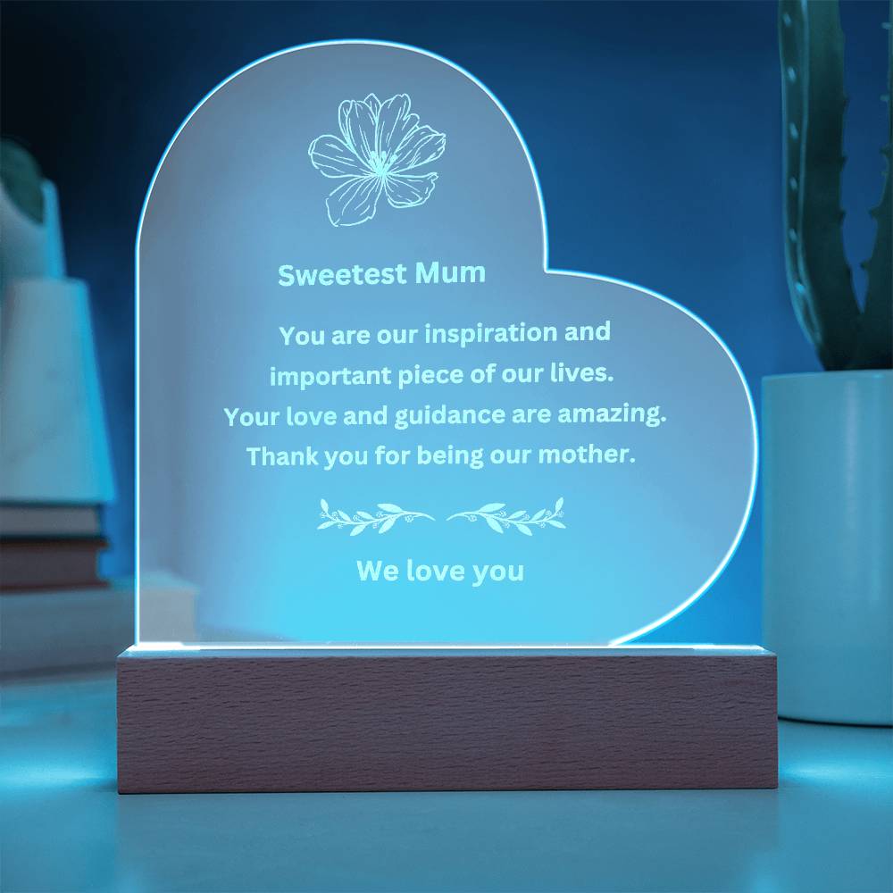 Nice Gift For Your Mum-Personalized Engraved Plaque with LED