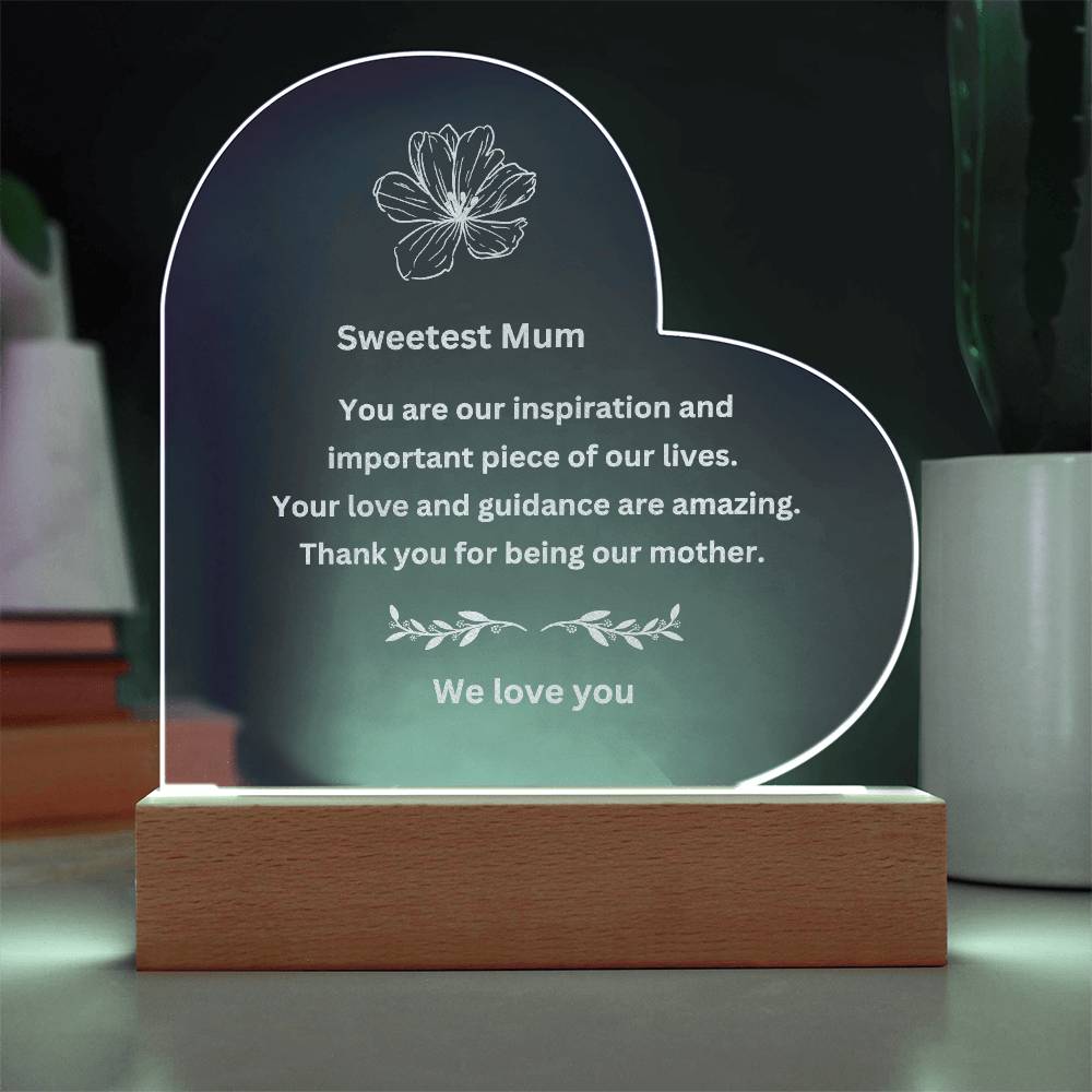 Nice Gift For Your Mum-Personalized Engraved Plaque with LED