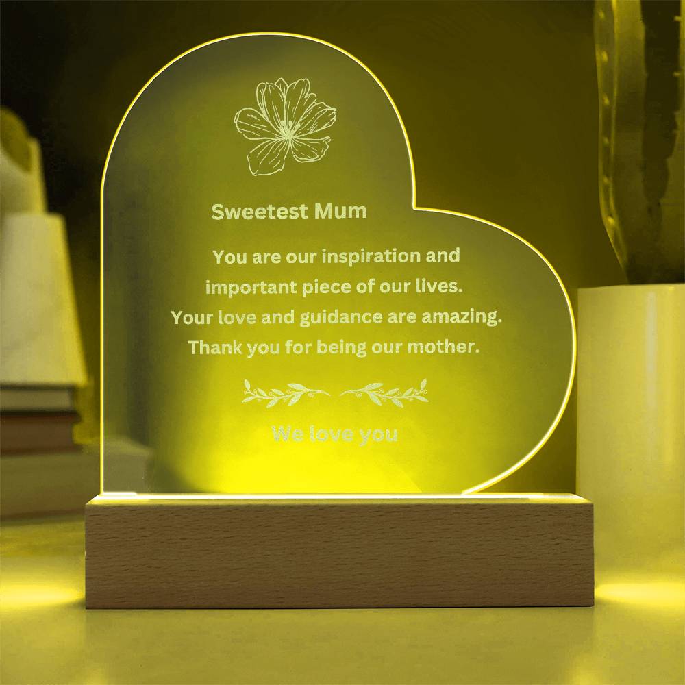 Nice Gift For Your Mum-Personalized Engraved Plaque with LED