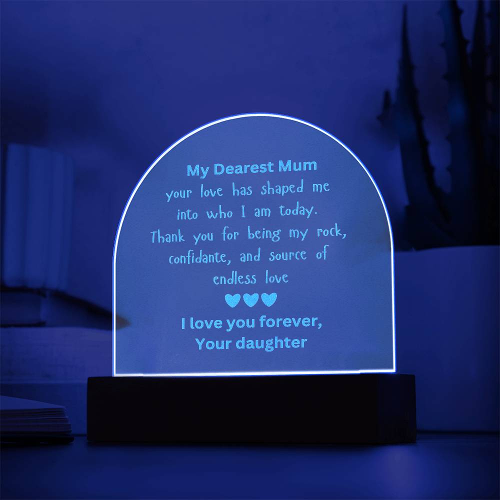 Personalized Acrylic Plaque Gift 🎁 for Mom – Custom Engraved from Daughter | Perfect for Mother's Day, Birthdays, & Special Occasions