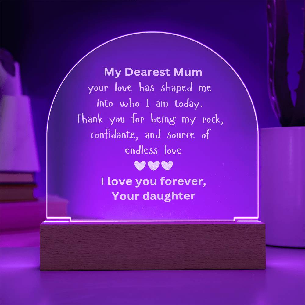 Personalized Acrylic Plaque Gift 🎁 for Mom – Custom Engraved from Daughter | Perfect for Mother's Day, Birthdays, & Special Occasions