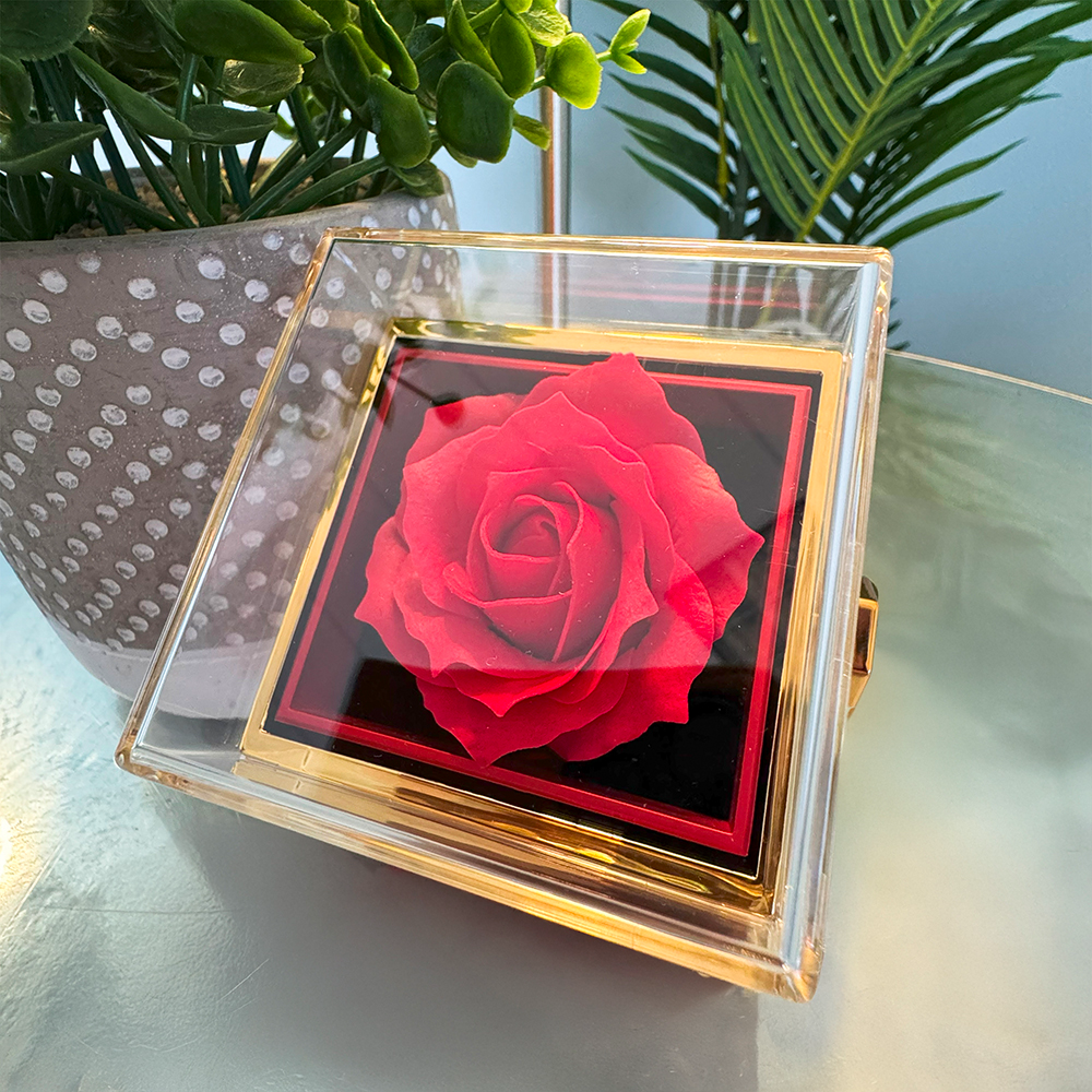 Luxury Gift Love Knot With Roating Rose Gift Box From Mom